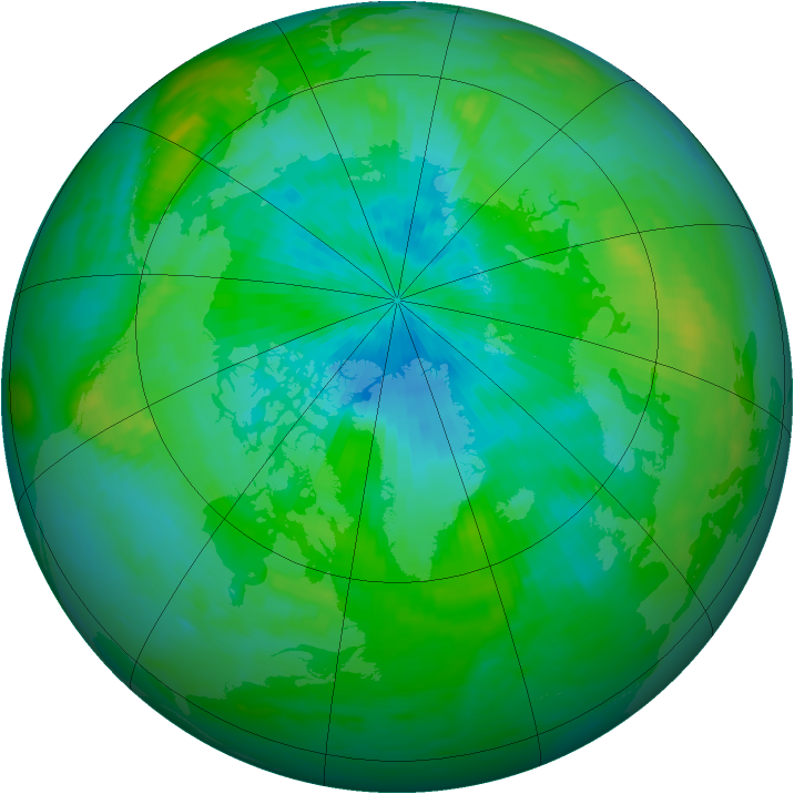 Arctic ozone map for 27 August 1984